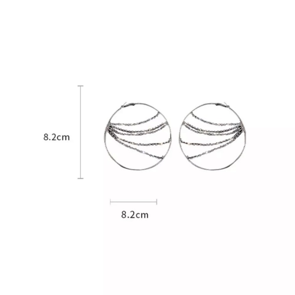 Big Rhinestone Hoop Earrings - Picture 4 of 5